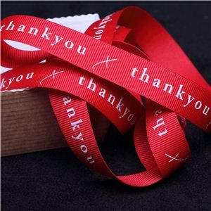 Thank You Ribbon - Red/Cream